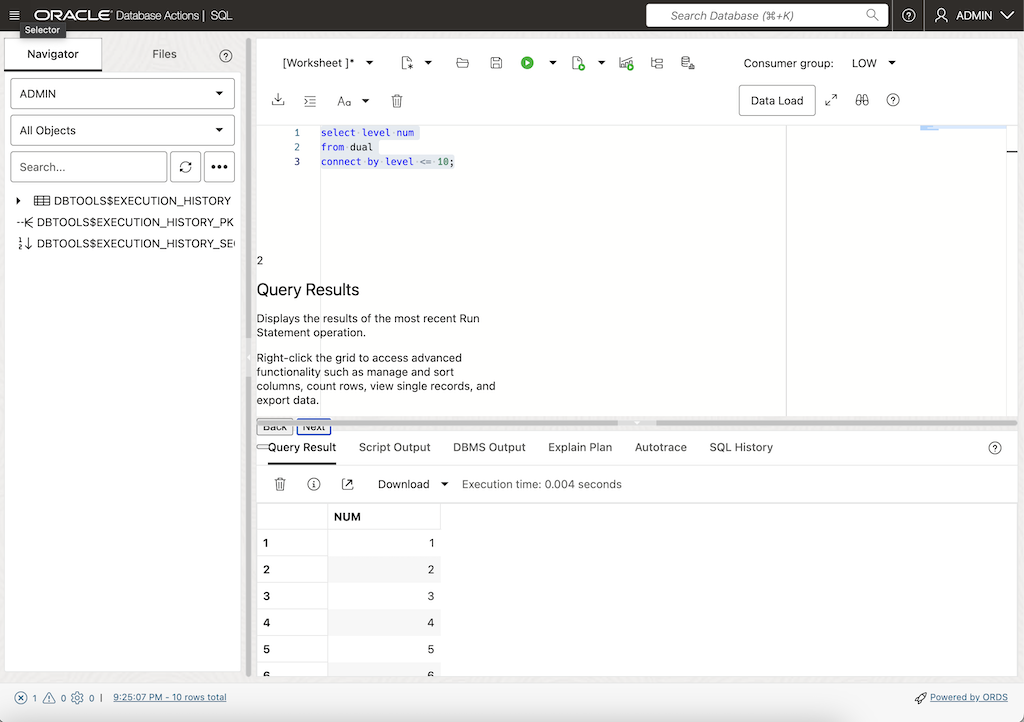 ADB SQL Worksheet