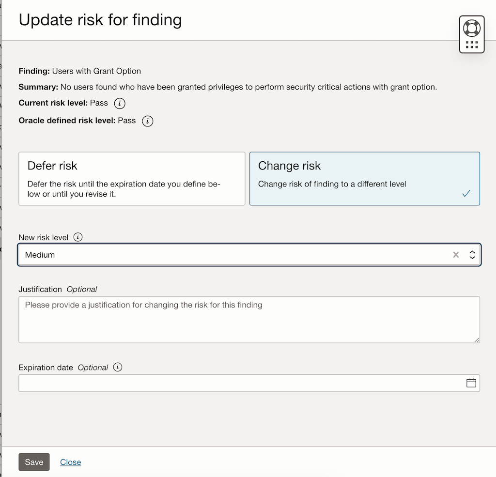 Adjust Risk Level for Users with Grant Option